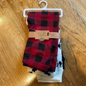 Pair of Organic Cotton Pants, Moose and Red Plaid Check Print